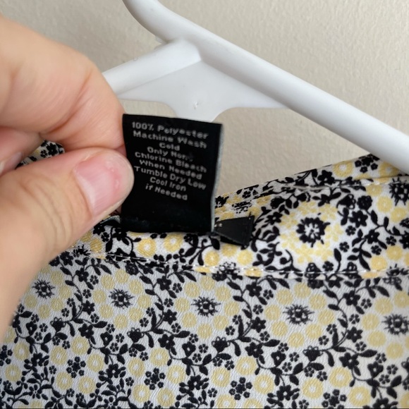 Ann Taylor Popover Floral Tab Sleeve Career Blouse - Picture 5 of 6